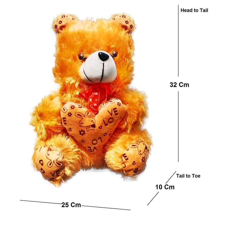 Buy Brown Teddy Bear with Heart (13Inch) Set of 1 Online at Low